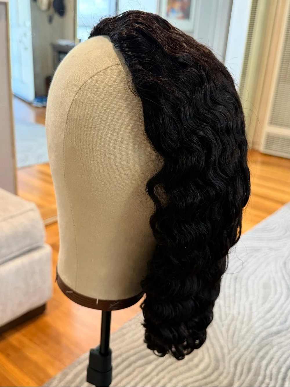 14” Kinky Curly Half Wig Human Hair 3 In 1 Seamless Flip Over 200% Density #100